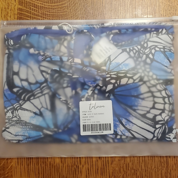 Toluca Swim Irina Lace-up Back Bandeau- Adonis - Picture 4 of 10